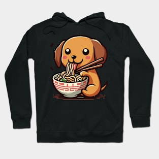 Cute english cream dachshund eating ramen Hoodie